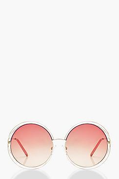 Boohoo Holly Ombre Coloured Lens Round Sunglasses