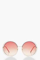 Boohoo Holly Ombre Coloured Lens Round Sunglasses