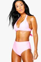 Boohoo Ibiza Mix And Match Moulded Triangle Top Pink