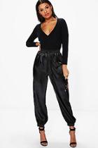 Boohoo Lorena Satin Relaxed Hareem Trousers