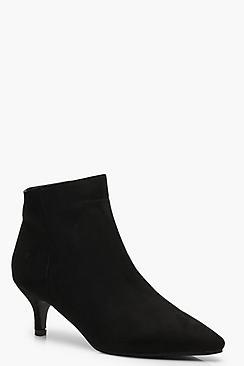 Boohoo Kitten Heel Pointed Toe Shoe Boots