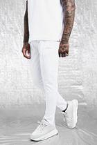 Boohoo White & Gold Man Tricot Skinny Pintuck Joggers