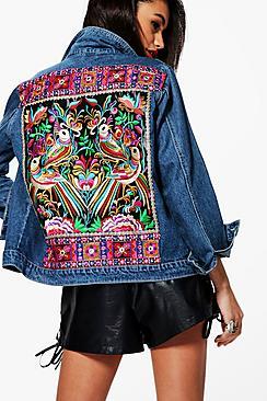 Boohoo Florence Embellished Denim Festival Jacket