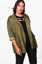 Boohoo Plus Nicola Utility Lightweight Parka Jacket