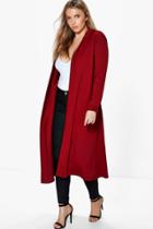 Boohoo Plus Lexi Waterfall Duster Wine