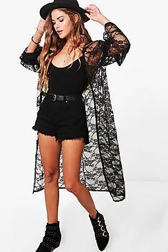Boohoo Olivia Lace Midi Kimono