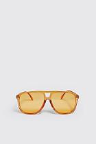 Boohoo Yellow Aviator Sunglasses