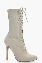 Boohoo Alice Lace Up Stretch Shoe Boot
