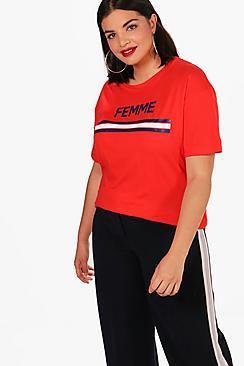 Boohoo Plus Holly Femme Slogan T-shirt