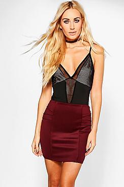 Boohoo Gianna Seam Detail Stretch Mini Skirt