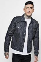Boohoo Rose Embroidered Denim Western Jacket