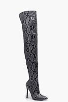 Boohoo Beatrice Stretch Snake Over The Knee Boots