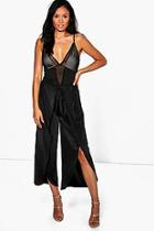 Boohoo Orla Split Front Wide Leg Slinky Culottes