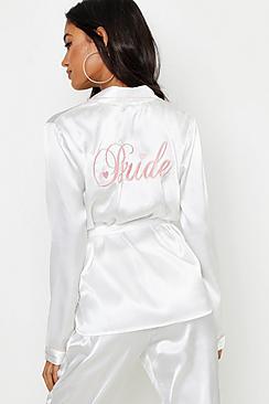 Boohoo 'bride To Be' Wrap Front Pj Set