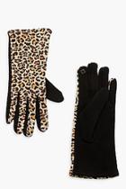 Boohoo Leopard Ponti Glove