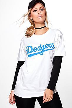 Boohoo Plus Cara Dodgers Sports Tee
