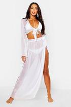 Boohoo Sheer Tie Front Top & Maxi Beach Co-ord