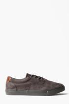 Boohoo Faux Suede Lace Up Trainers Grey
