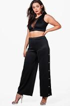 Boohoo Plus Amelia Straight Leg Popper Pants