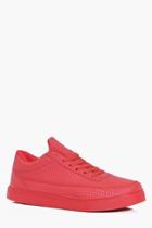 Boohoo Textured Trainer Red