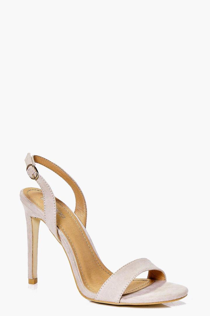 Boohoo Kara Slingback Two Part Sandal Nude