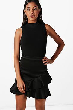 Boohoo Reece Double Ruffle Mini Skirt