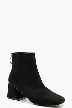 Boohoo Low Flare Heel Shoe Boots