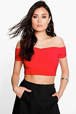 Boohoo Yazzmin Slinky Off The Shoulder Top