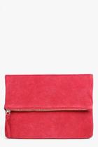 Boohoo Boutique Alice Suede Fold Over Clutch Bag