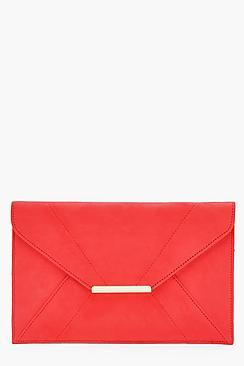 Boohoo Panelled Suedette Clutch