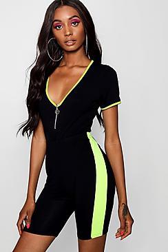Boohoo Sarah Neon Side Stripe Cycling Short