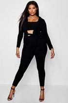 Boohoo Plus Lindsey Belted Wrap Suit Co-ord