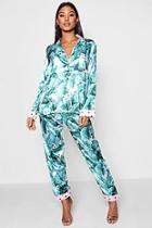 Boohoo Evie Leaf Polka Dot Print Trouser