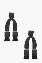 Boohoo Tia Horseshoe Tassel Detail Earrings