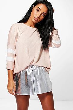 Boohoo Maria Knitted Sporty Jumper