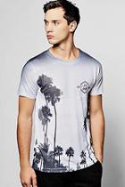 Boohoo La Palm Print Sublimation T Shirt