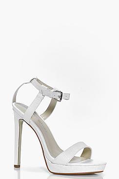 Boohoo Rose Ankle Strap Platform Heels