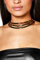Boohoo Lydia Gold 3 Band Choker Gold