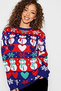 Boohoo Fairisle Christmas Snowman Jumper