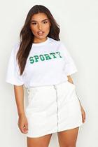 Boohoo Plus Sporty Slogan T-shirt