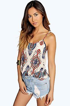 Boohoo Jennie Paisley Print Swing Cami