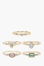Boohoo Mixed Gem Stackable Ring Pack