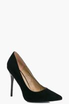 Boohoo Natasha Pointed Glitter Sole Sandal Black