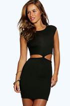 Boohoo Petite Georgia Cut Out Side Cap Sleeve Knot Dress