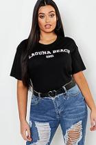 Boohoo Plus Pastel Laguna Beach Slogan T-shirt