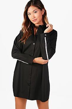 Boohoo Slogan Tape Shirt Dress