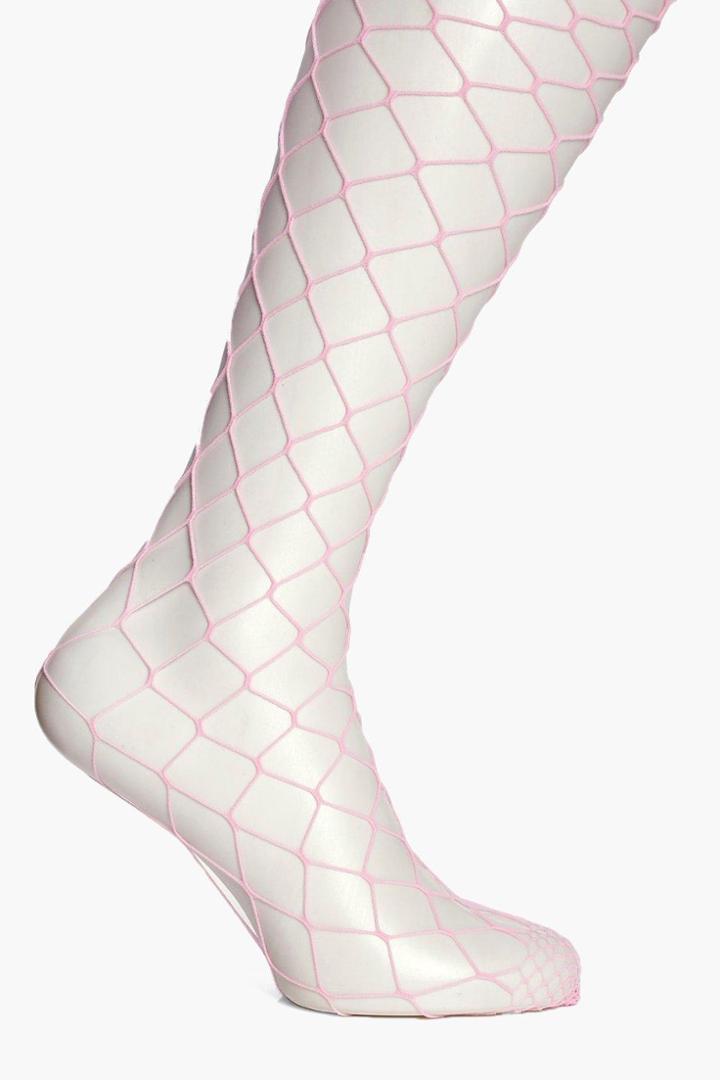 Boohoo Plus Daisy Large Fishnet Tight Pink