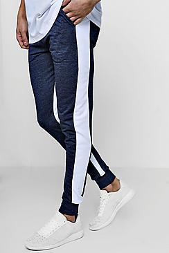 Boohoo Man Signature Skinny Fit Stripe Panelled Joggers