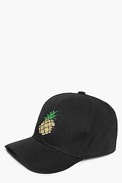 Boohoo Madison Sequin Pineapple Baseball Cap