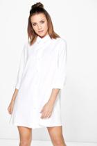 Boohoo Sophia Shirt Dress White